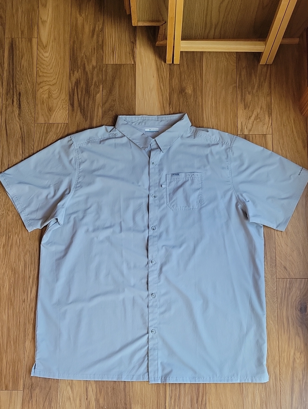 Columbia PFG Omni-shade Light Gray Short Sleeve Lightweight Button-Down Size 4XT